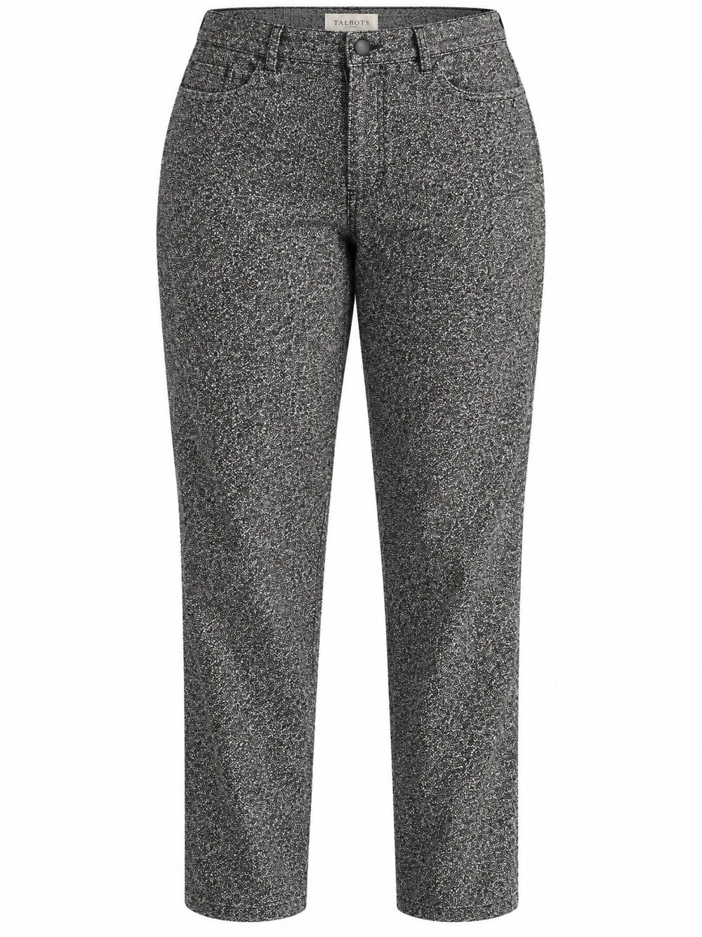 TALBOTS | Black Gray Salt Pepper Tweed Straight Leg Five Pocket Dress Pants | 18